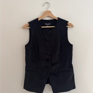 J. Crew Black Tailored Button-Front Vest